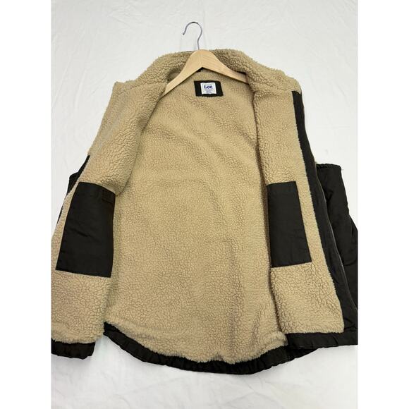 Lee Vest  Sherpa Lined Full Zip Workwear men’s XXL brown Cowboy Western Pockets - Picture 6 of 9